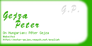 gejza peter business card
